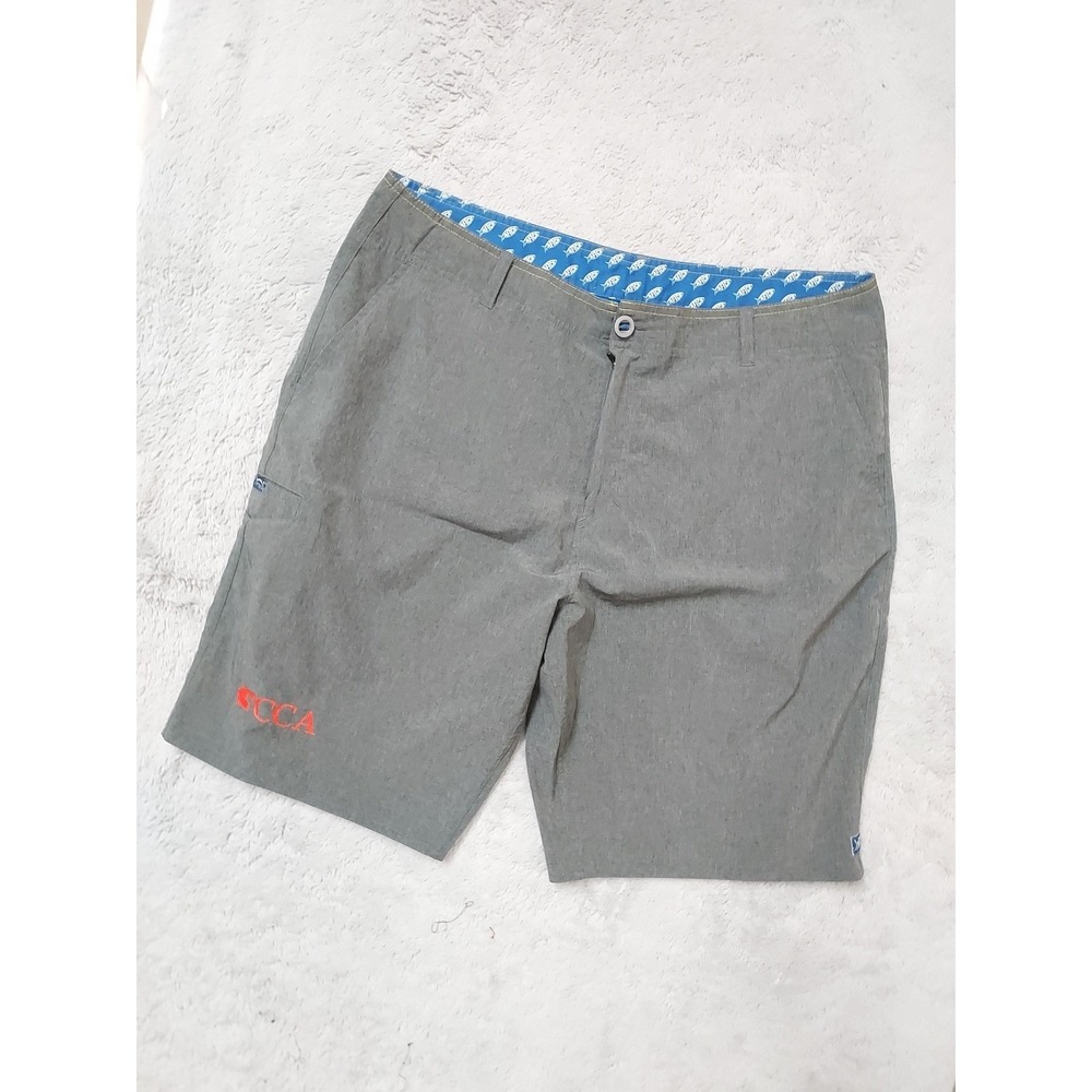 AFTCO Shorts Mens 36 CCA Fishing Performance Stretch Boating Beach Outdoor Gray